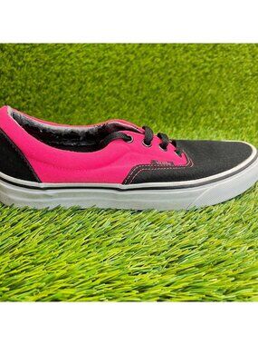 Vans Authentic Womens Size 7 Black Pink Athletic Walking Skate Shoes Sneakers